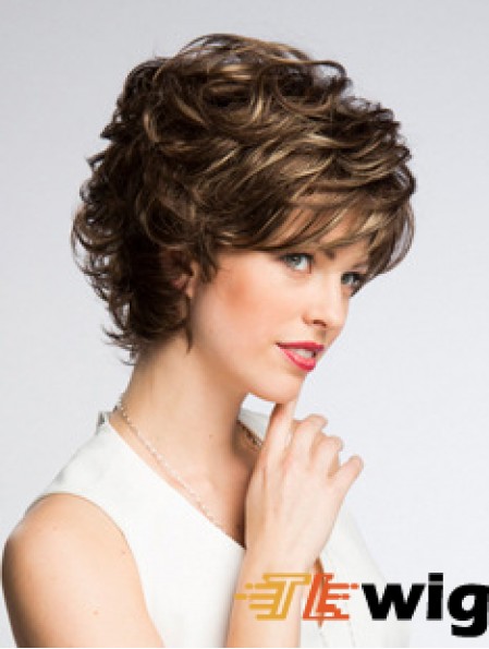 Chin Length Wavy Monofilament Layered 8 inch High Quality Synthetic Wigs