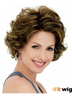 Lace Front Synthetic Wigs UK Chin Length Lace Front Curly Style