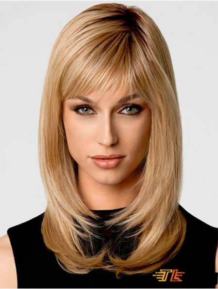 Heat Friendly Synthetic Wigs With Capless Blonde Color Wavy Style
