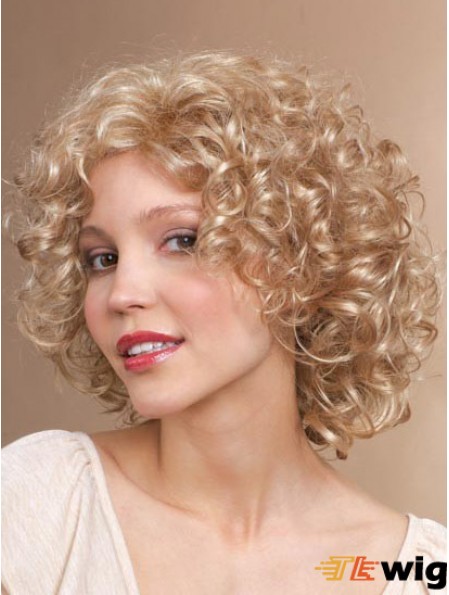 Chin Length Classic Curly Blonde Stylish Synthetic Wigs