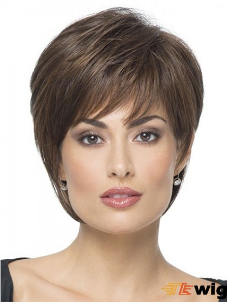 Short Boycuts Straight Brown Hairstyles Synthetic Wigs
