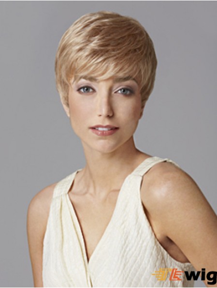Fashionable 5 inch Straight Blonde Boycuts Short Wigs
