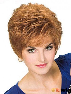 Cropped Straight Boycuts Blonde Style 100% Hand-tied Wigs