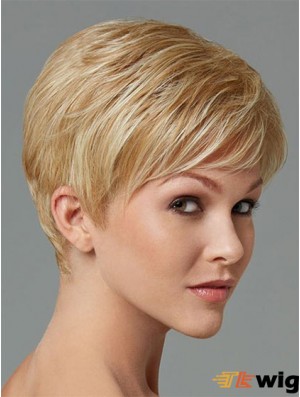 Synthetic Hair For Sale Boycuts Cropped Length Blonde Color
