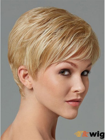 Synthetic Hair For Sale Boycuts Cropped Length Blonde Color