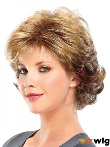 Curly Layered Short Great Blonde Synthetic Wigs
