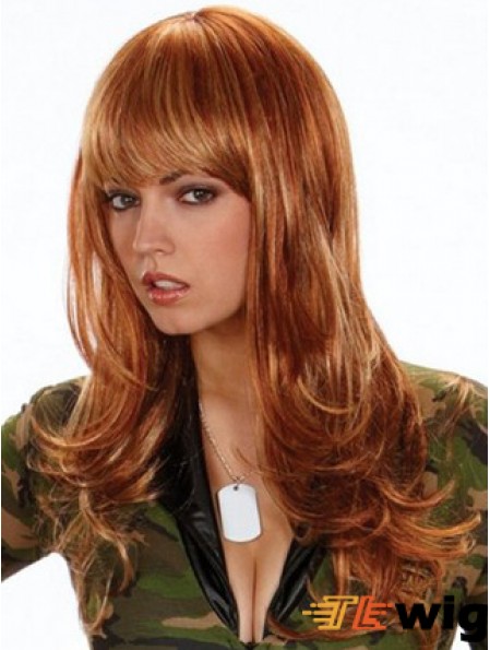 Synthetic Hair Color UK With Bangs Wavy Style Long Length