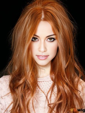 Long Synthetic Lace  Wigs Cropped Color Wavy Style