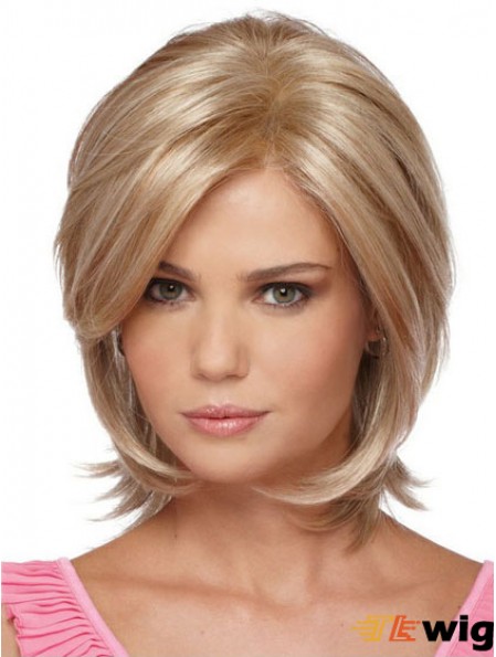 Chin Length Bobs Straight Blonde Modern Synthetic Wigs