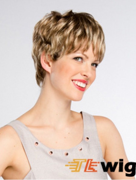 Short Wavy Monofilament Layered 8 inch Online Synthetic Wigs