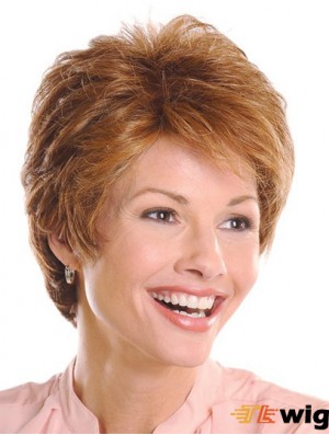 Top 5 inch Wavy Brown Layered Short Wigs