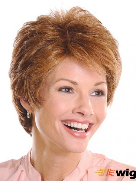 Top 5 inch Wavy Brown Layered Short Wigs