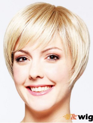 Hairstyles 8 inch Straight Blonde Layered Short Wigs