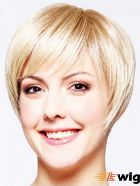 Hairstyles 8 inch Straight Blonde Layered Short Wigs