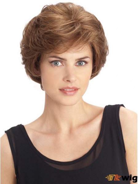 Auburn Chin Length 10 inch Wavy With Bangs Hand Tied Wigs