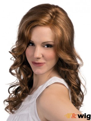 Curly Layered Long Brown Modern Lace Front Wigs