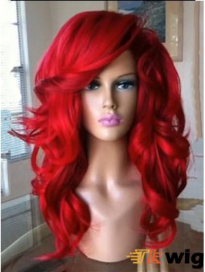 Capless Wavy 18 inch With Bangs Quality Synthetic Red Wig UK