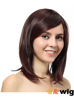 Shoulder Length Layered Straight Auburn Cheap Synthetic Wigs