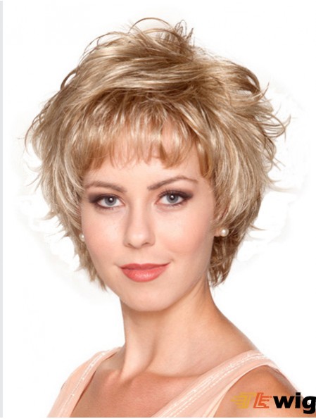 Wavy Layered 8 inch Blonde No-Fuss Synthetic Wigs