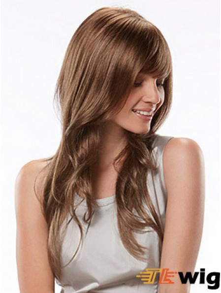 Long With Bangs Wavy Auburn Fashion Synthetic Wigs