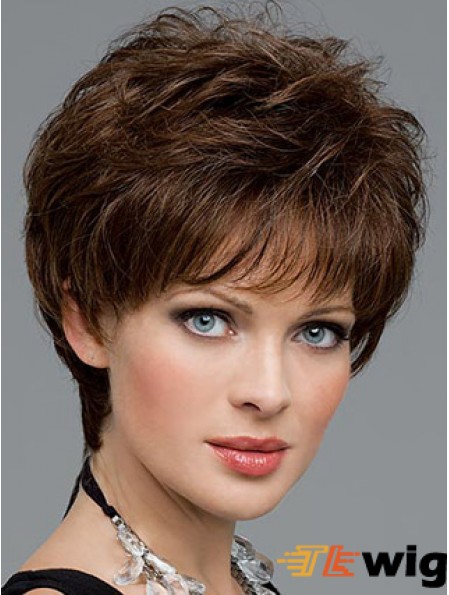 Cutting A Synthetic Wig Boycuts Cropped Length Brown Color