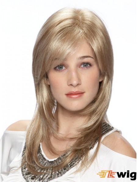 Straight Layered Long Blonde Stylish Lace Front Wigs