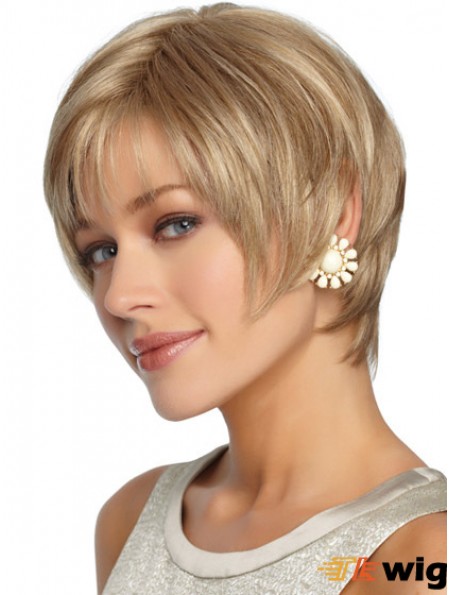 Short Layered Straight Blonde Hairstyles Synthetic Wigs