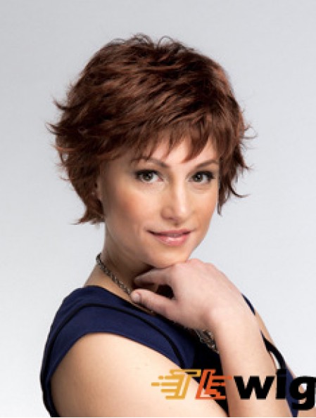 Short Wavy Capless Layered 8 inch Sleek Synthetic Wigs