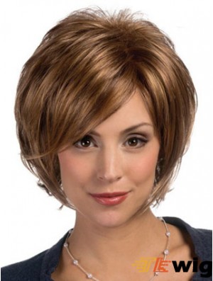 Lace Front Chin Length Straight Brown Modern Bob Wigs