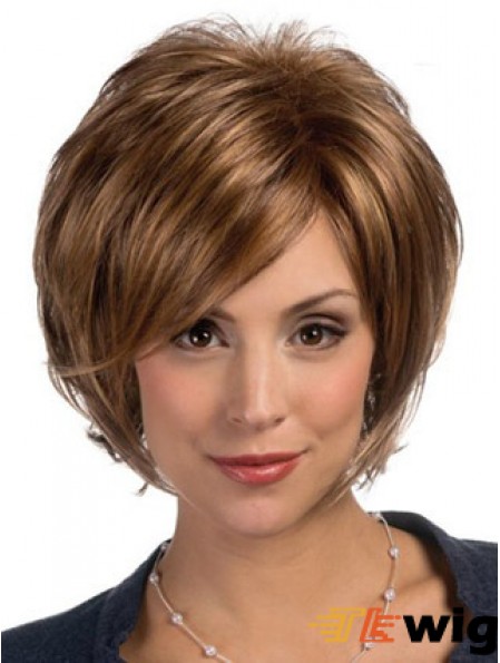Lace Front Chin Length Straight Brown Modern Bob Wigs