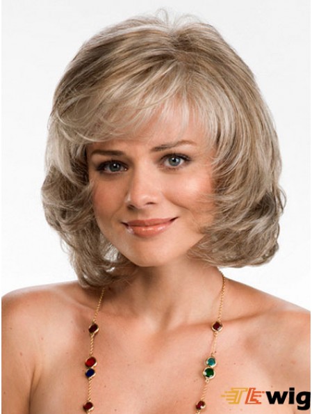 Cheapest Synthetic Lace Wigs UK Chin Length Wavy Style With Bangs