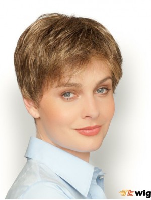 Best 6 inch Straight Blonde Boycuts Short Wigs