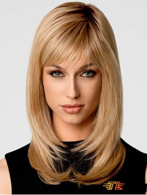 Blonde Shoulder Length Wavy Layered 14 inch Online Medium Wigs