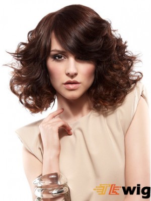 Curly Layered Shoulder Length Auburn Gorgeous Lace Front Wigs