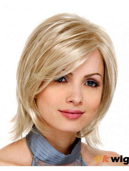 Blonde Synthetic Lace Front Wigs Bobs Hair Cuts Chin Length