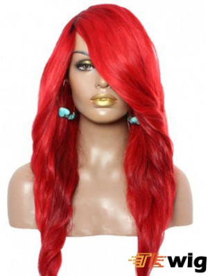 Wavy With Bangs Lace Front Amazing 22 inch Red Long Wigs