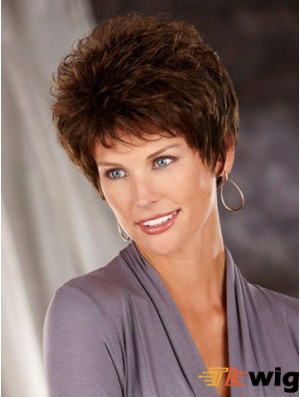 Heat Friendly Synthetic Hair Classic Cuts Short Length Brown Color