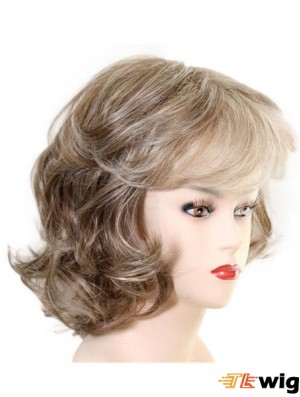 Chin Length Layered Wavy Soft Synthetic Wigs