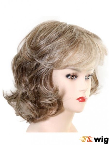 Chin Length Layered Wavy Soft Synthetic Wigs
