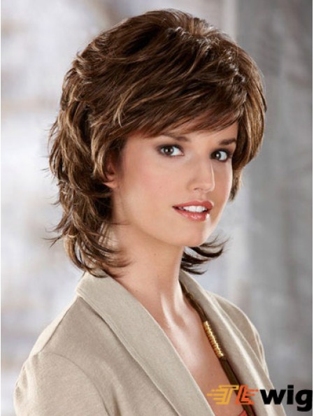 Wavy Brown Best Chin Length Classic Wigs