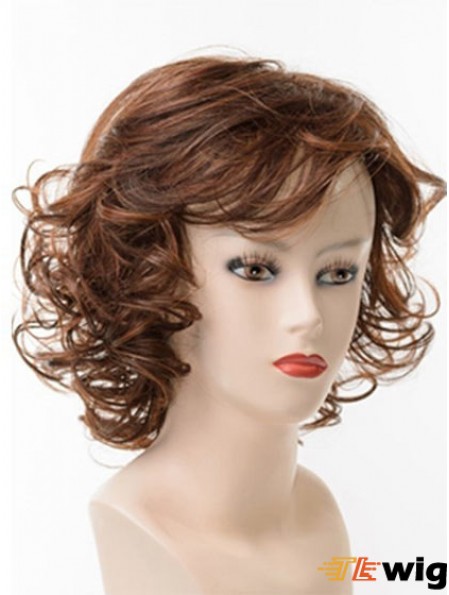 Chin Length Layered Curly Brown Best Synthetic Wigs