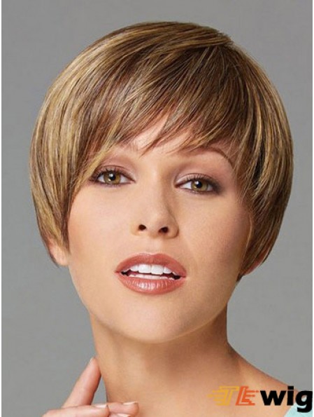 Cropped Boycuts Straight Blonde Designed Synthetic Wigs