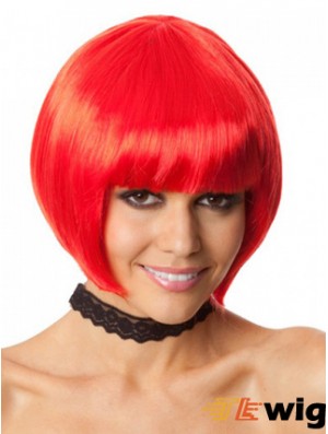 Amazing 10 inch Straight Red Bobs Short Wigs