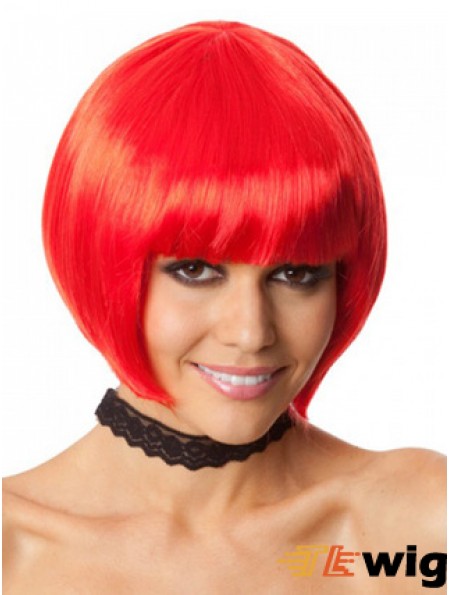 Amazing 10 inch Straight Red Bobs Short Wigs