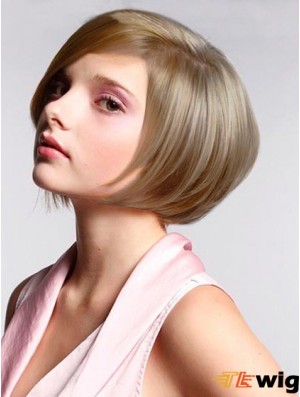 Synthetic Lace Wigs Cheap Bobs Cut Blonde Color Chin Length
