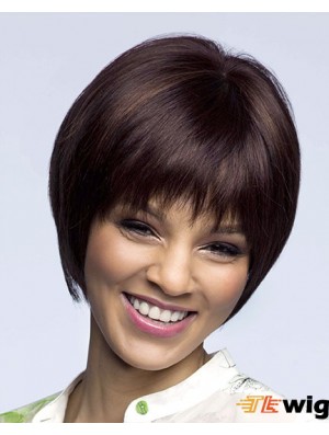Straight Chin Length Auburn 8 inch Lace Front High Quality Bob Wigs