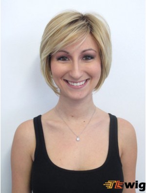 Chin Length Bobs Straight Blonde Convenient Synthetic Wigs