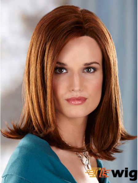 Shoulder Length Without Bangs Straight Auburn Great Synthetic Wigs