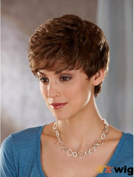 Wavy Brown Sassy Cropped Classic Wigs