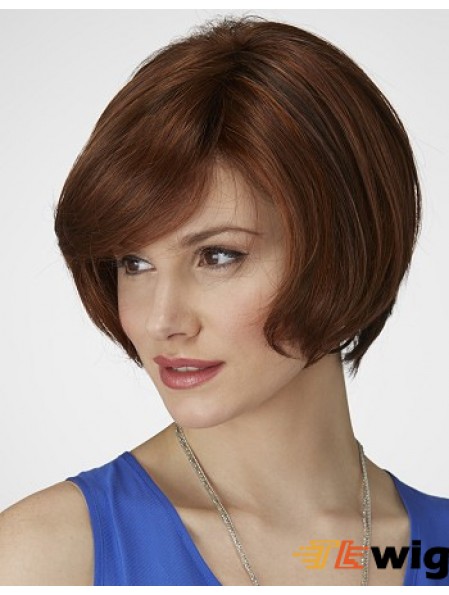 Straight Chin Length Auburn 9 inch Lace Front Best Bob Wigs
